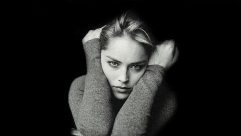 Sharon Stone poses a picture during a photoshoot.